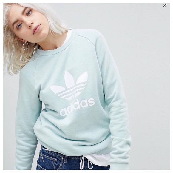 adidas Tops - Adidas | BLUE Trefoil Sweatshirt